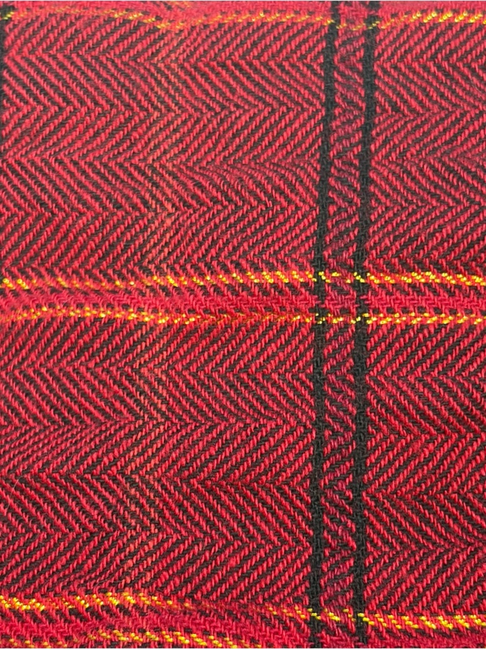 Feline Red Gold Plaid Cropped Full Zip Jacket Detachable Hood Junior Size Large - Picture 9 of 16